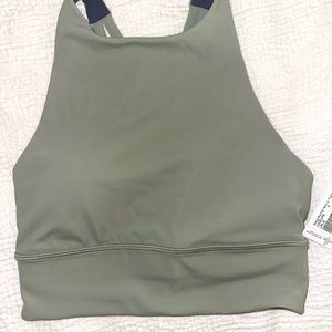 *NWT* Lululemon High Neck Energy Bra Size 4 - Green - New With Tags